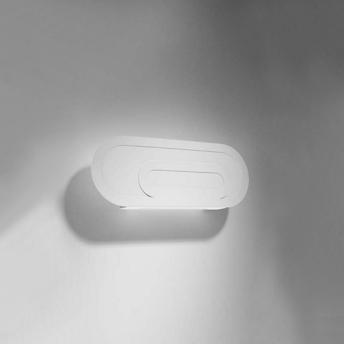 WANDLEUCHTE Stahl Weiß Glas - Weiß, Glas (4/15/40cm)