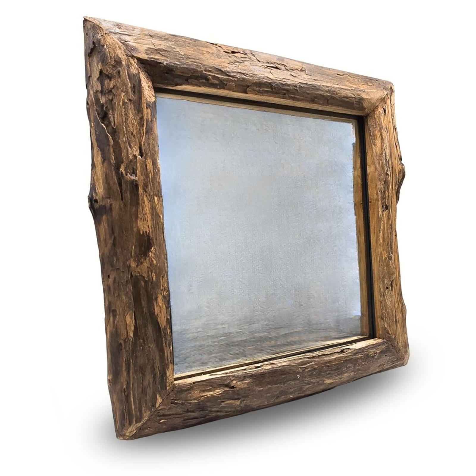WANDSPIEGEL Hennes 60x60cm, Massivolz naturfarben - Naturfarben, Holz (60/60/5cm) - CREEDWOOD