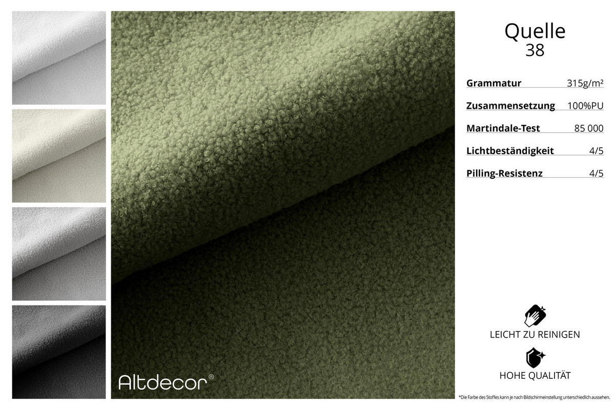 ECKSOFA mit Schlaffunktion und Bettkasten LIRA-L - 264x172x89 Grün - Grün, Holzwerkstoff/Textil (172/264cm) - ALTDECOR