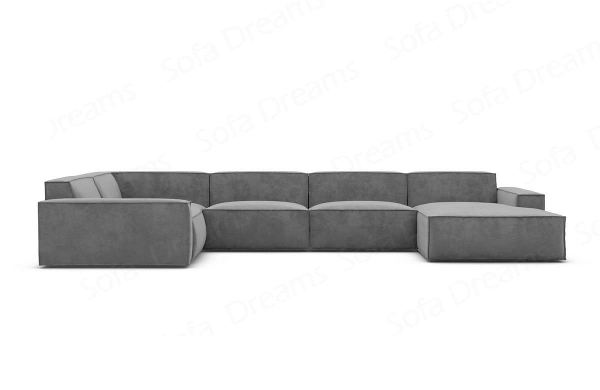 WOHNLANDSCHAFT Beluga Dunkelgrau Samtstoff - Dunkelgrau, Kunststoff (313/73/181cm)