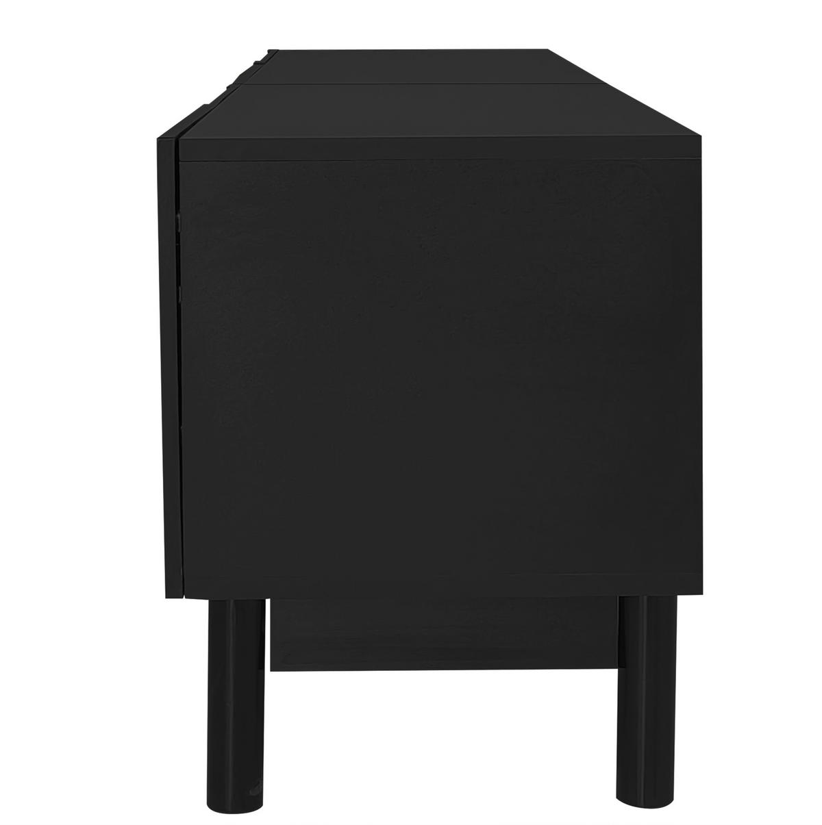 TV-LOWBOARD aus MDF und Holzwerkstoff 169x34x45,5 cm Schwarz mit 4 Türen und viel Stauraum - Schwarz, Holzwerkstoff (169/45.5/35cm) - Modfu