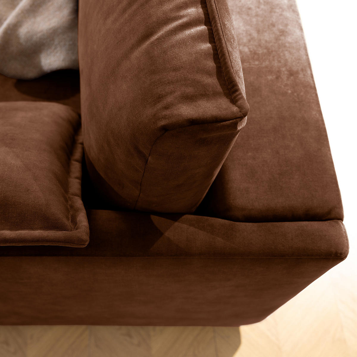 3-SITZER SOFA - Schwarz/Braun, Kunststoff/Textil (219/84/117cm) - home24