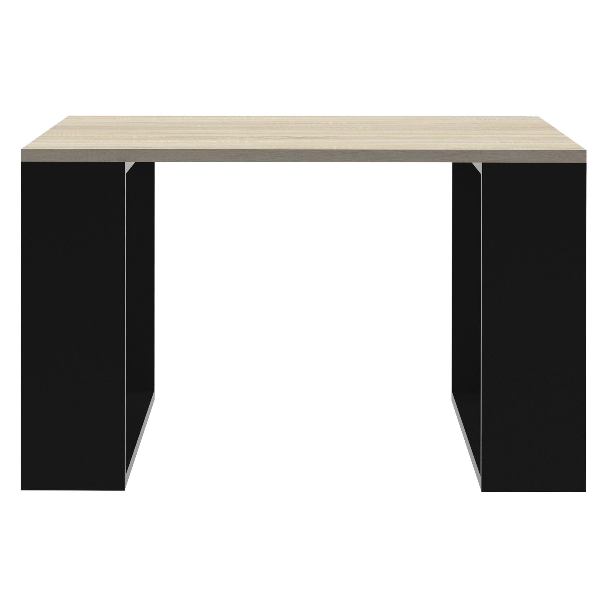 ML-DESIGN KONZOLOVÝ STOLEK 65 x 65 x 40 cm v dubovém vzhledu – černý s nohami ve tvaru lyží