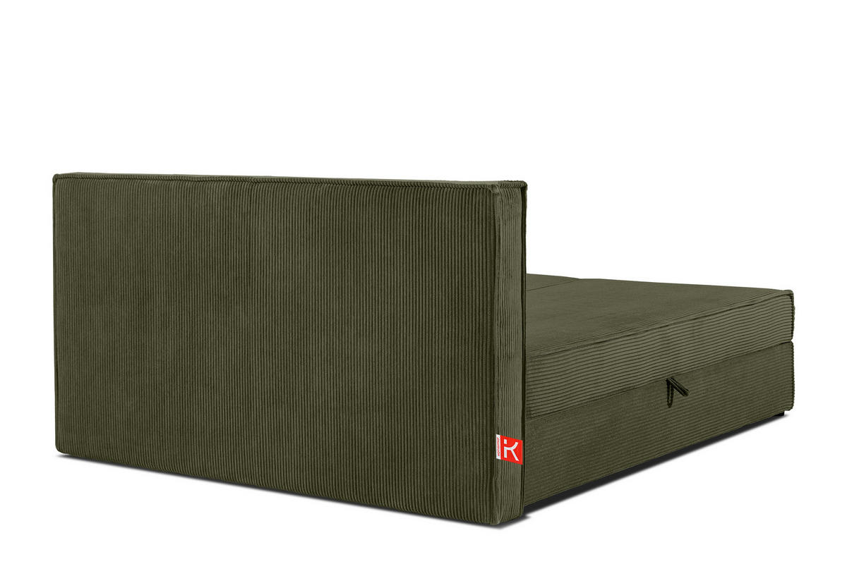 BOXSPRINGBETT ROTI mit Stauraum, oliv - Schwarz/Olivgrün, Holz/Holzwerkstoff (160/200cm) - KONSIMO®