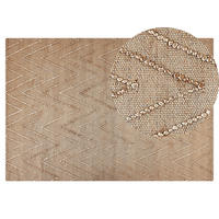 TEPPICH geflochten Daday 200/140 cm - Beige, Naturmaterialen (140/200cm) - Beliani