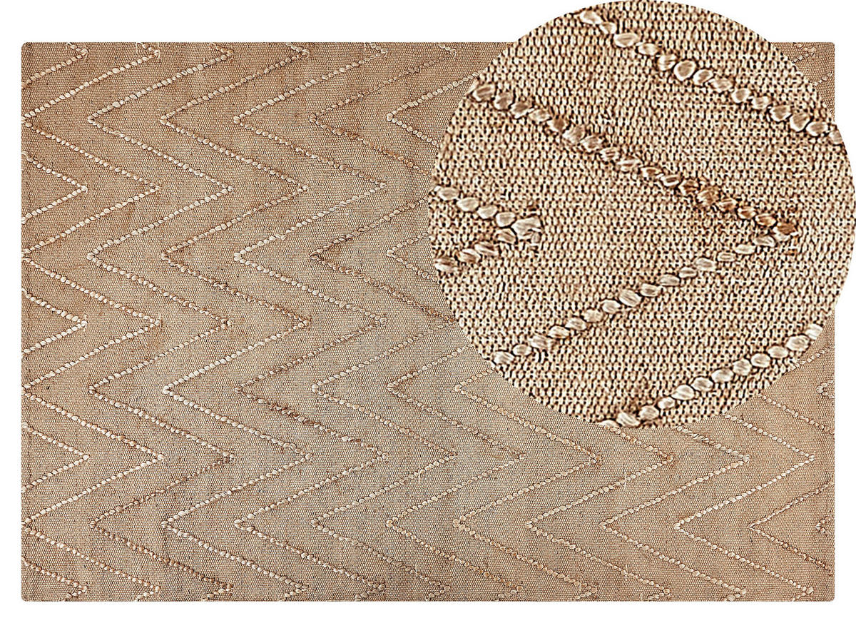 TEPPICH geflochten Daday 200/140 cm - Beige, Naturmaterialen (140/200cm) - Beliani