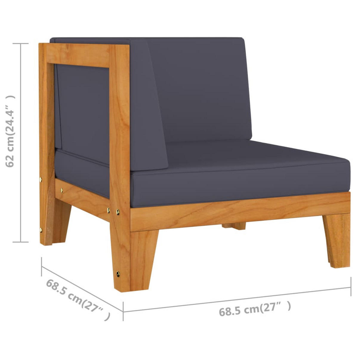 GARTENSET Renard 2-teilig - Grau, Holzwerkstoff - Nettlife