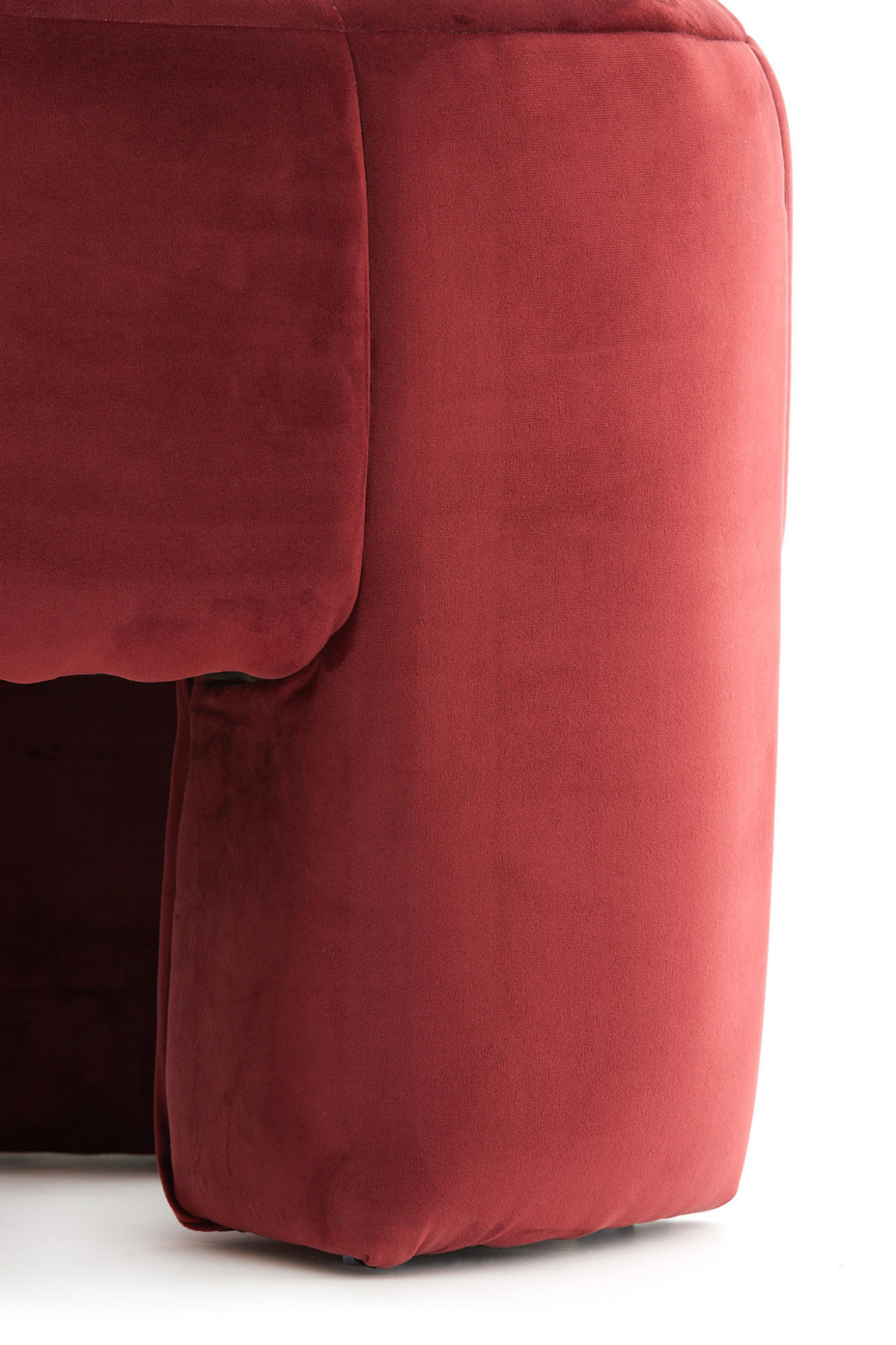 POUF Batumi Rot Ø51/45 cm - Rot, Holz (51/45/51cm) - Light & Living