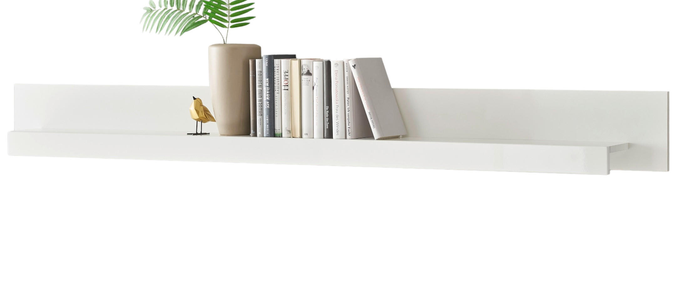 Furn.Design Wandboard Weiß Hochglanz 200x20x18 cm