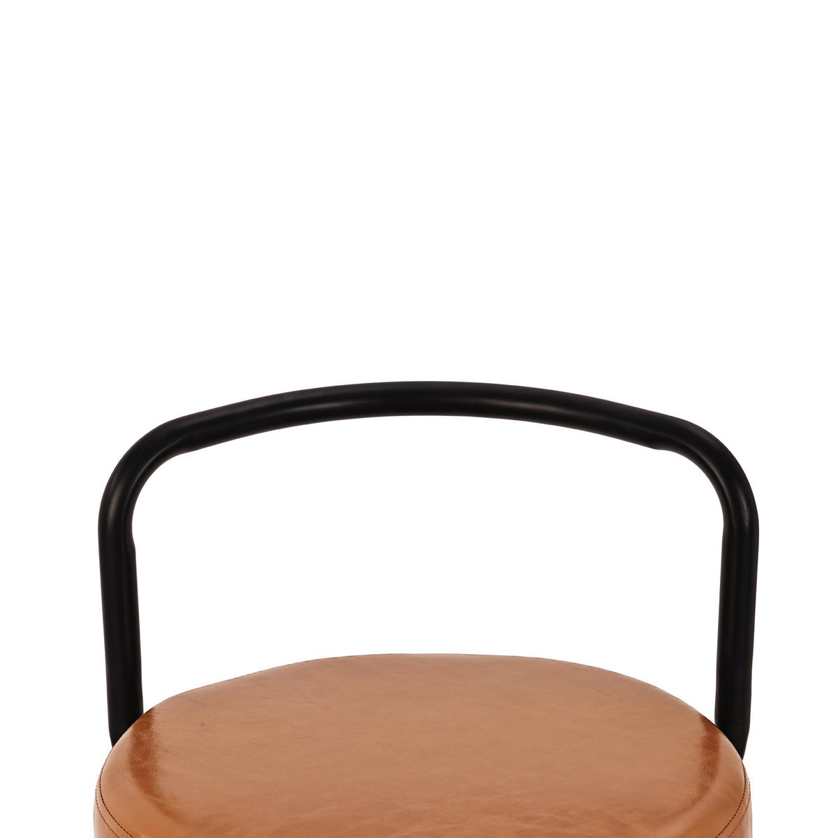 BARHOCKER 2er-Set mit Rückenlehne und Fußstütze PU-Leder Braun - Braun, Metall (37/90.5/37cm) - Meubliv