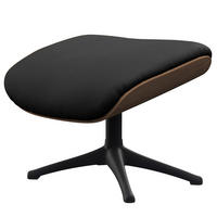 POLSTERHOCKER - Echtleder - Schwarz, Leder/Metall (49/39/44cm) - home24