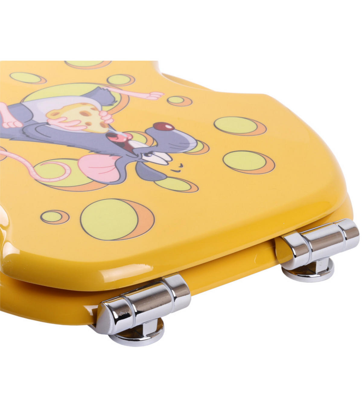 WC-SITZ mit Absenkautomatik Cheesy - Gelb, Holzwerkstoff (38/6/47cm) - Sanilo