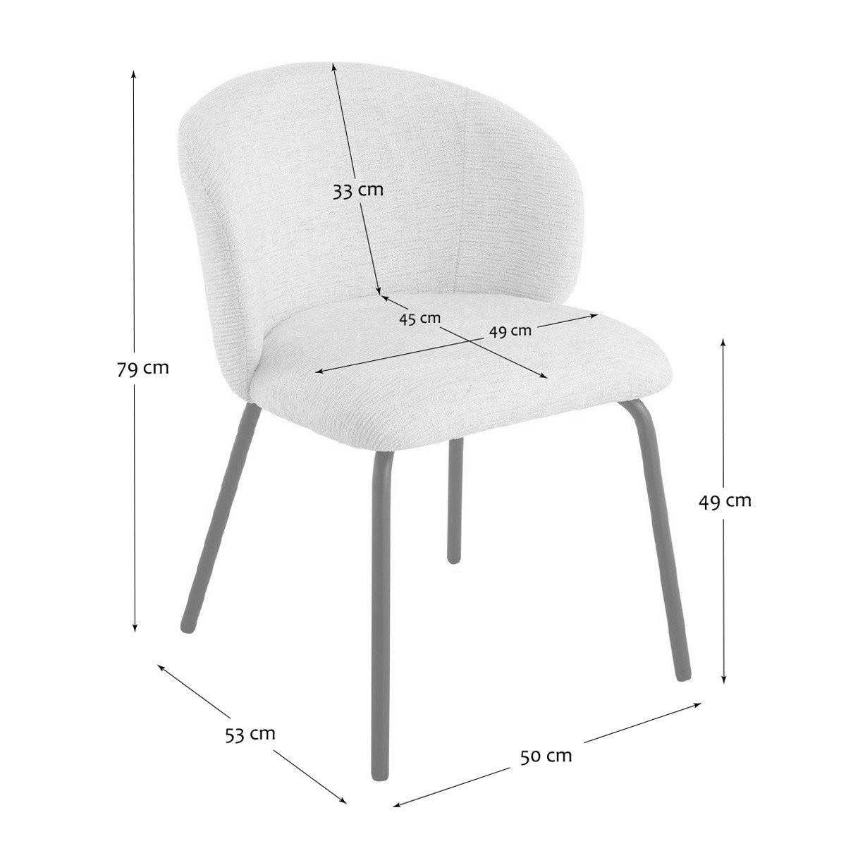 SADA 2 židlí Vesper z melírované látky s kovovými nohami - šedá, kompozitní dřevo (49/79/45cm) - Calicosy