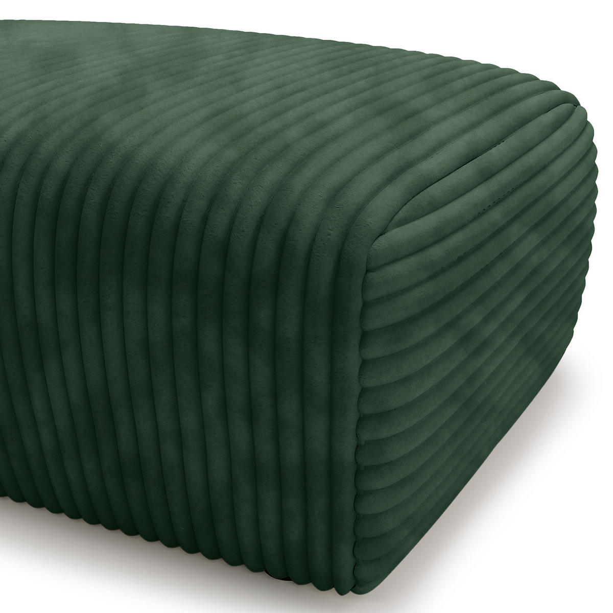 POLSTERHOCKER - Cord - Schwarz/Grün, Kunststoff/Textil (110/40/72cm) - home24
