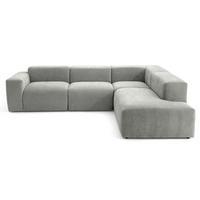 4-SITZER modulares Ecksofa HEAVEN SET 2 Rechts, Breite 300 cm Webstoff Grau - Schwarz/Grau, Holz/Kunststoff (245/300cm) - Muffo