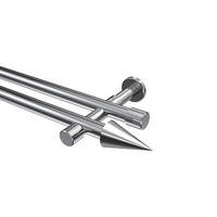 GARDINENSTANGEN-SET Prestige Savio 600 cm (geteilt in 3 x 200 cm), 2-läufig (ohne Ringe), 20 mm Ø Chrom - Chromfarben, Metall (600cm) - INTERDECO
