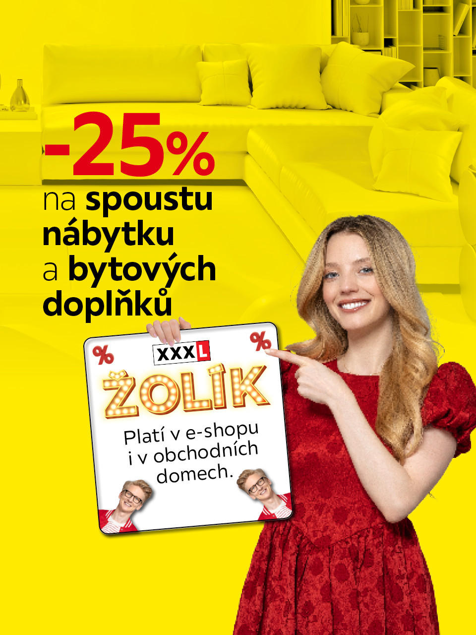 -25 % na spoustu nábytku, Platí na e-shopu i v obchodních domech