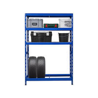 REIFENREGAL Tiger 180x120x40 cm bis zu 6 Reifen auf 1 Ebene + 3 Ablagen Blau - Blau, Metall (120/180/40cm) - PROREGAL