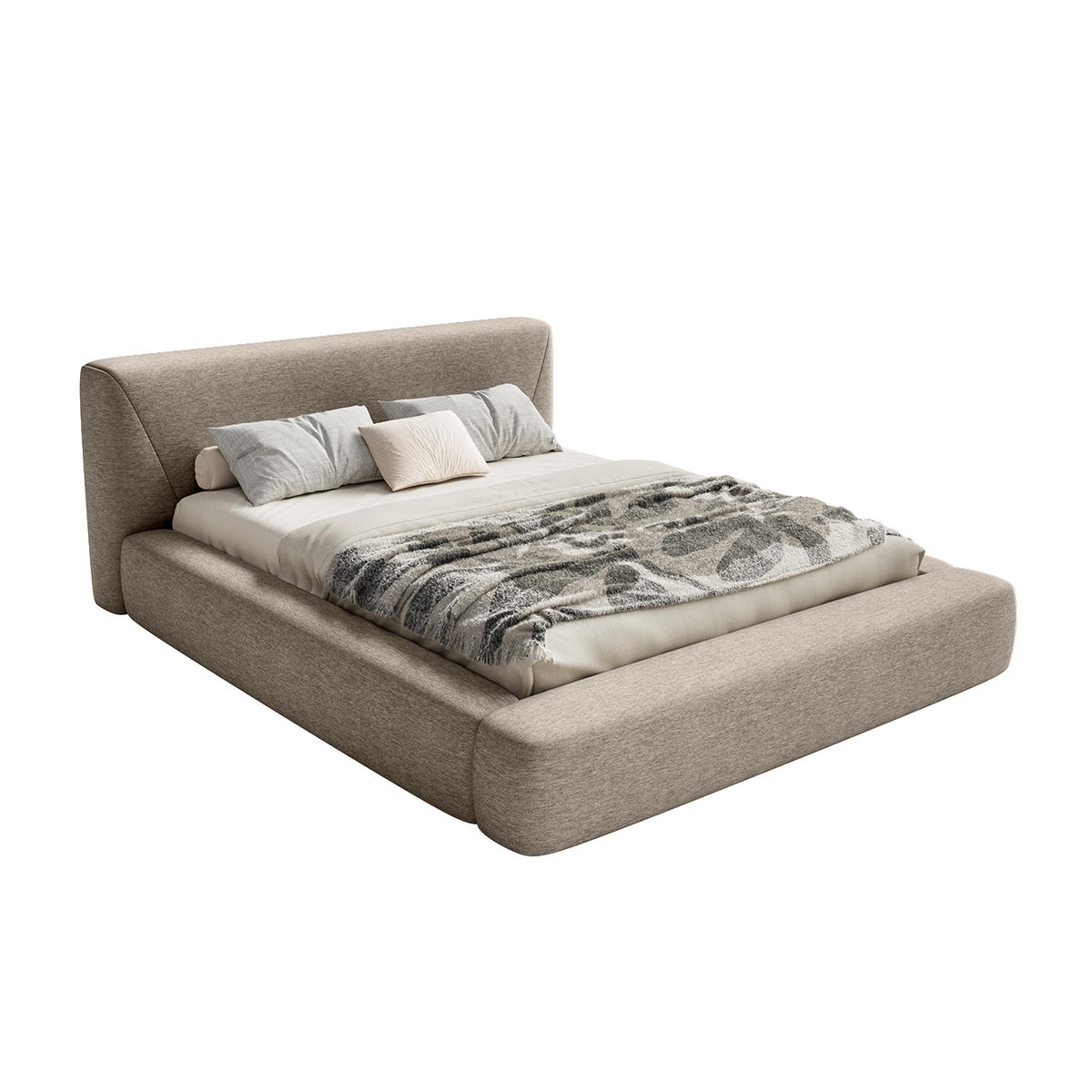 POLSTERBETT Vemmo 180x200 cm, Taupe - Taupe, Textil (180/200cm) - Fedve