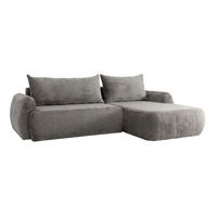 ECKSOFA Mit Schlaffunktion Und Bettkasten, Chenille-Stoff Perfecto, Grau, Rechts, HELA II - Grau, Holz (280/184cm) - Kaiser Möbel
