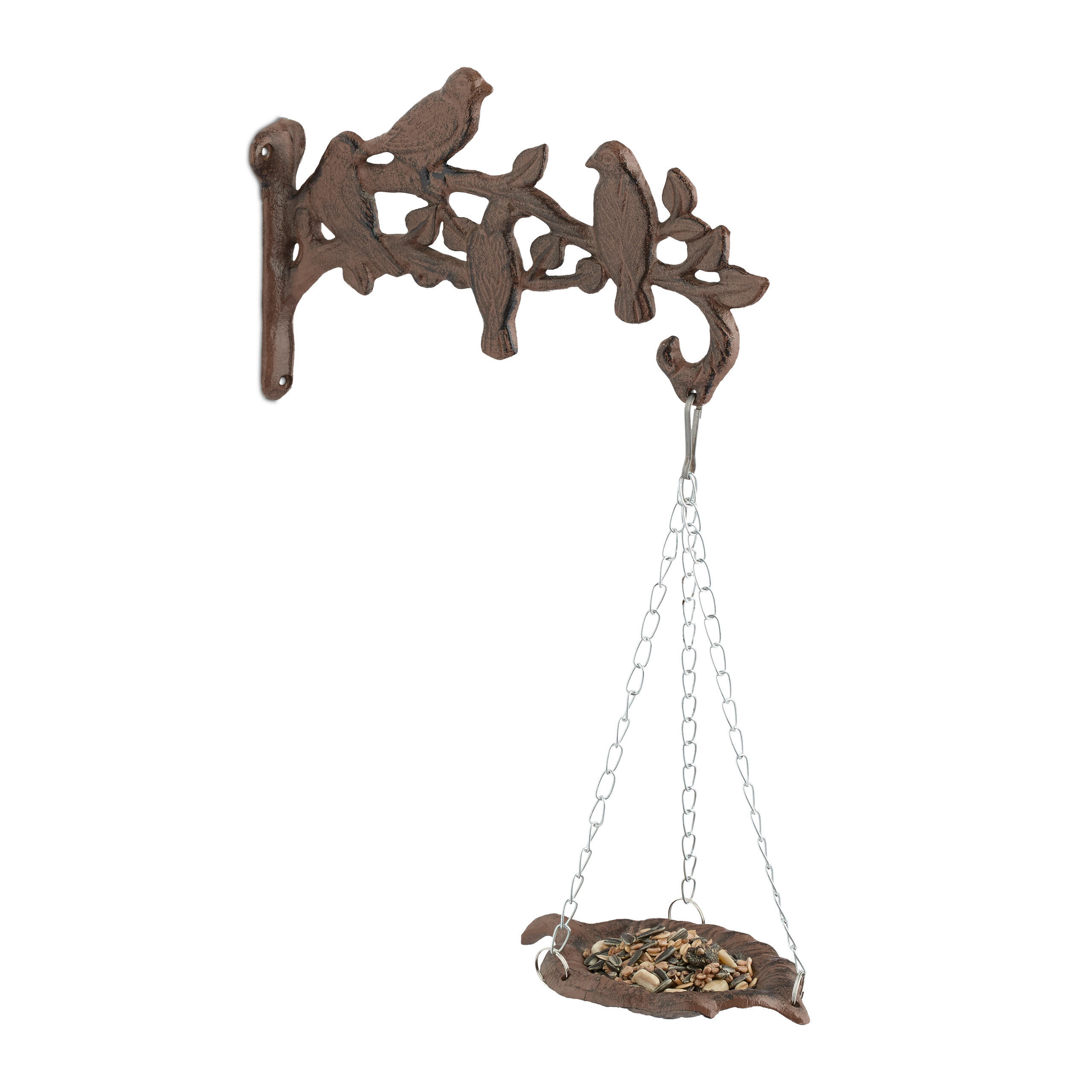VOGELTRÄNKE - Braun, Metall (25/42/10.5cm) - Relaxdays