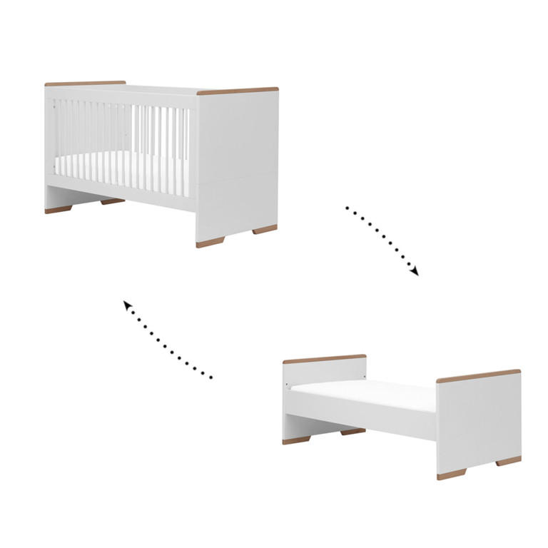POKOJ PRO MIMINKO 3DÍLNÝ bílá a dřevo - bílá, kompozitní dřevo (145/92/76cm) - Petits-meubles