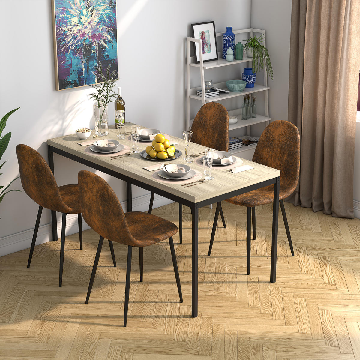 ESSTISCH 150/75/75 cm grau - Grau, Holz/Metall (150/75/75cm) - Urban Meuble
