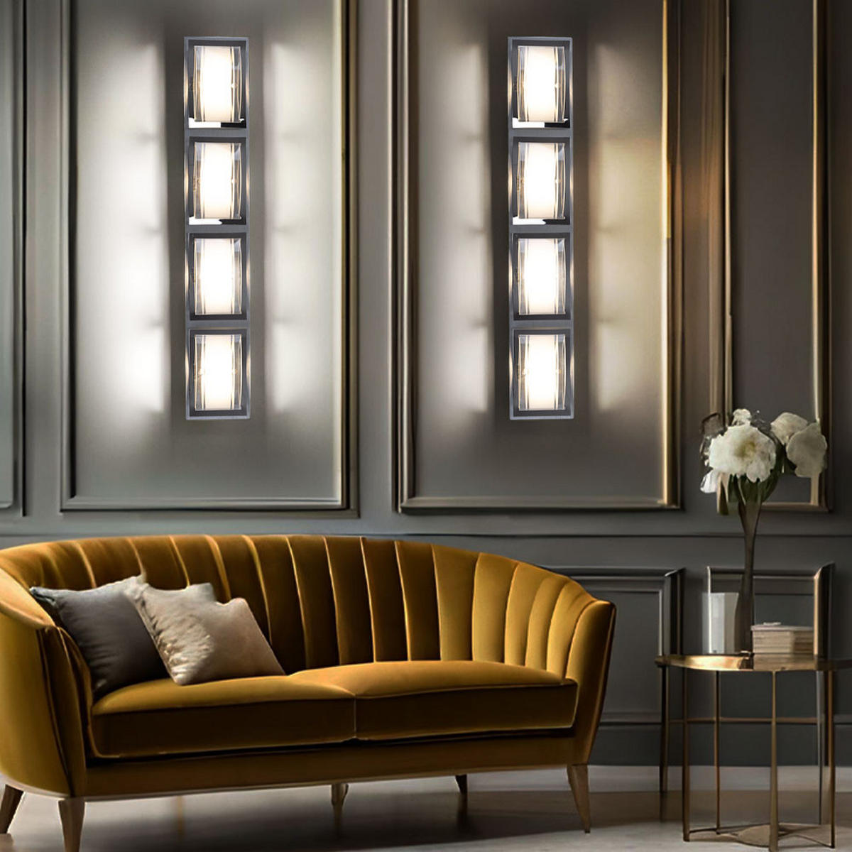 LED WANDLEUCHTE Adonia Aluminium Silber - Silberfarben, Glas (10/6.5/60cm) - Esto