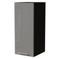 KÜCHENHÄNGESCHRANK Essen W2/20 Grau Hochglanz / Schwarz Matt 20 / 32,5 / 72cm - Schwarz/Grau, Holz/Holzwerkstoff (20/72/32.5cm) - Feldmann-Wohnen