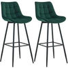 BARHOCKER 2er Set Samt grün - Schwarz/Grün, Textil/Metall (47/106/52cm) - CLP