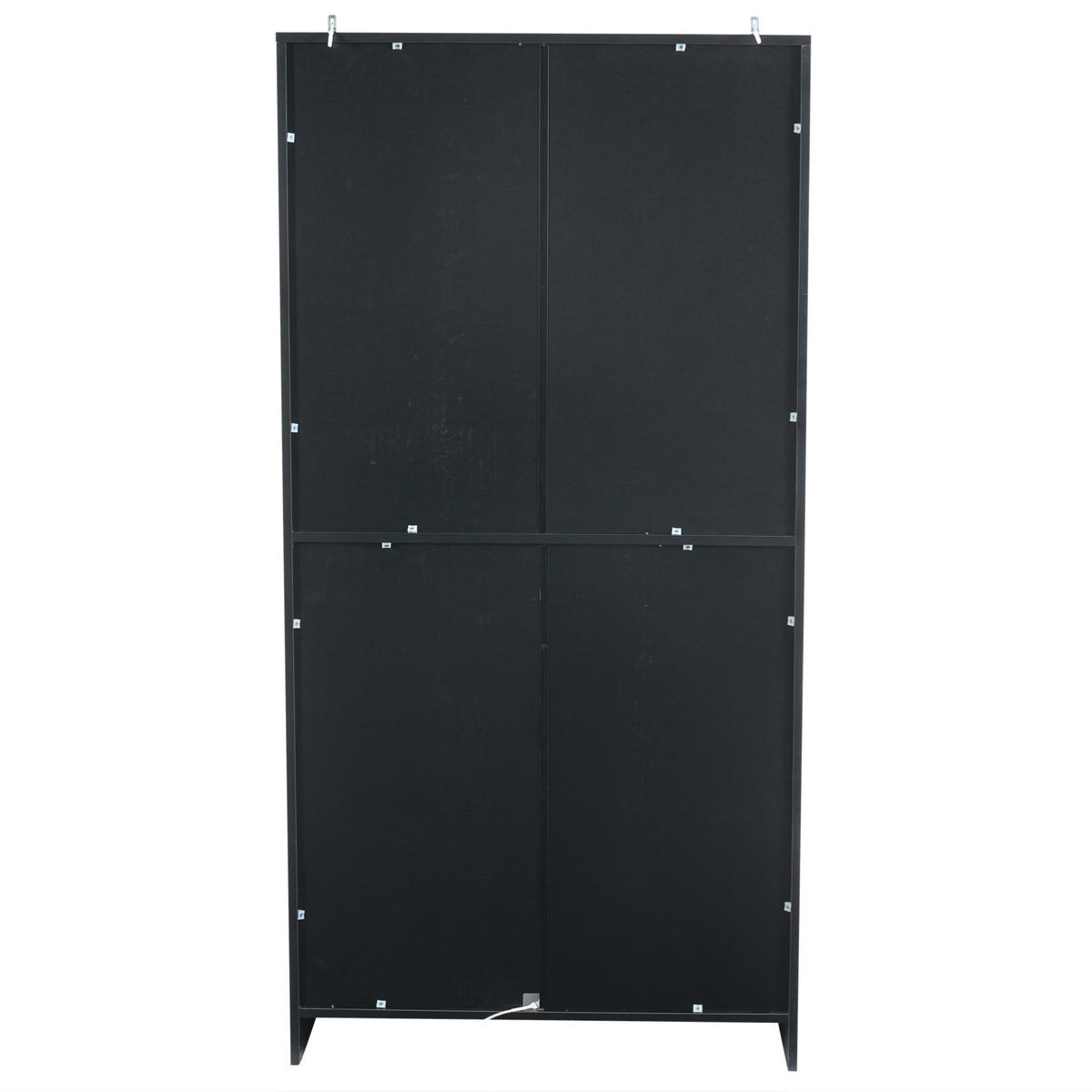 VITRINE 80/40/160 cm in Schwarz mit LED-Beleuchtung und Glastüren - Schwarz, Holzwerkstoff (40/160/80cm) - Flora Grace