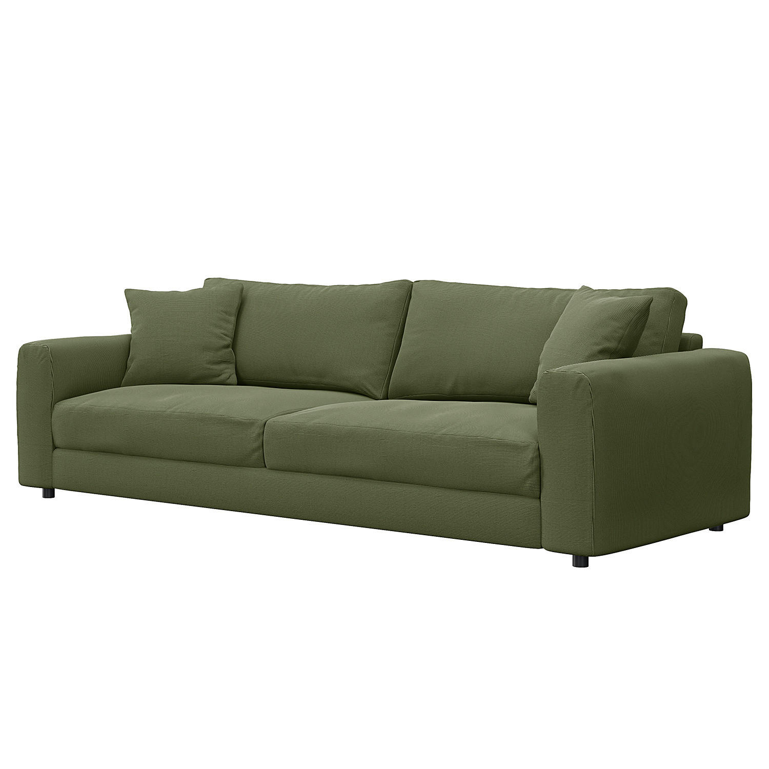 3-SITZER SOFA - Schwarz/Grün, Holz/Kunststoff (238/79/106cm) - home24