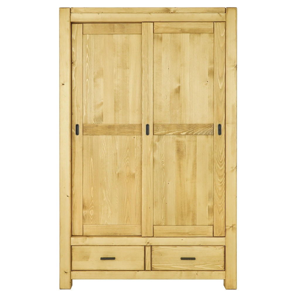 KLEIDERSCHRANK aus Massivholz Sara - Honig, Holz (125/200/55cm) - Seart