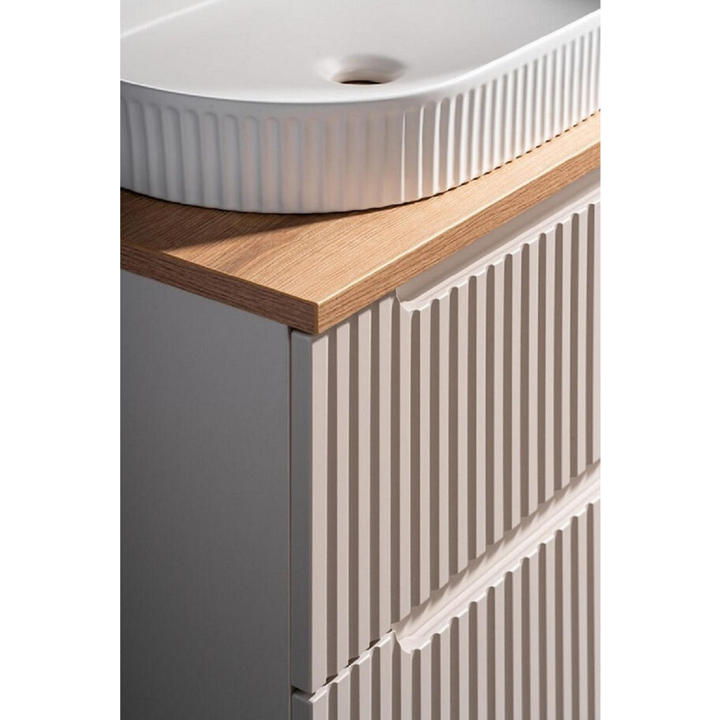 Thumbnail - Waschtischunterschrank, Kaschmir, Weiß, Holz, Nachbildung, 80x57x40 cm, Badezimmer, Badezimmerschränke, Waschbeckenunter...