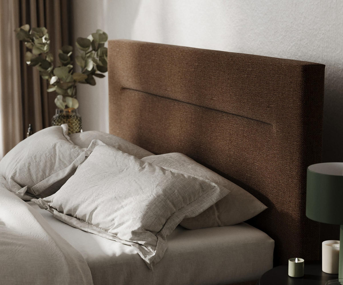 POLSTERBETT Liline 140/200 cm Braun im Inari Stoff - Schwarz/Naturfarben, Holz/Holzwerkstoff (140/200cm) - AltaBeds