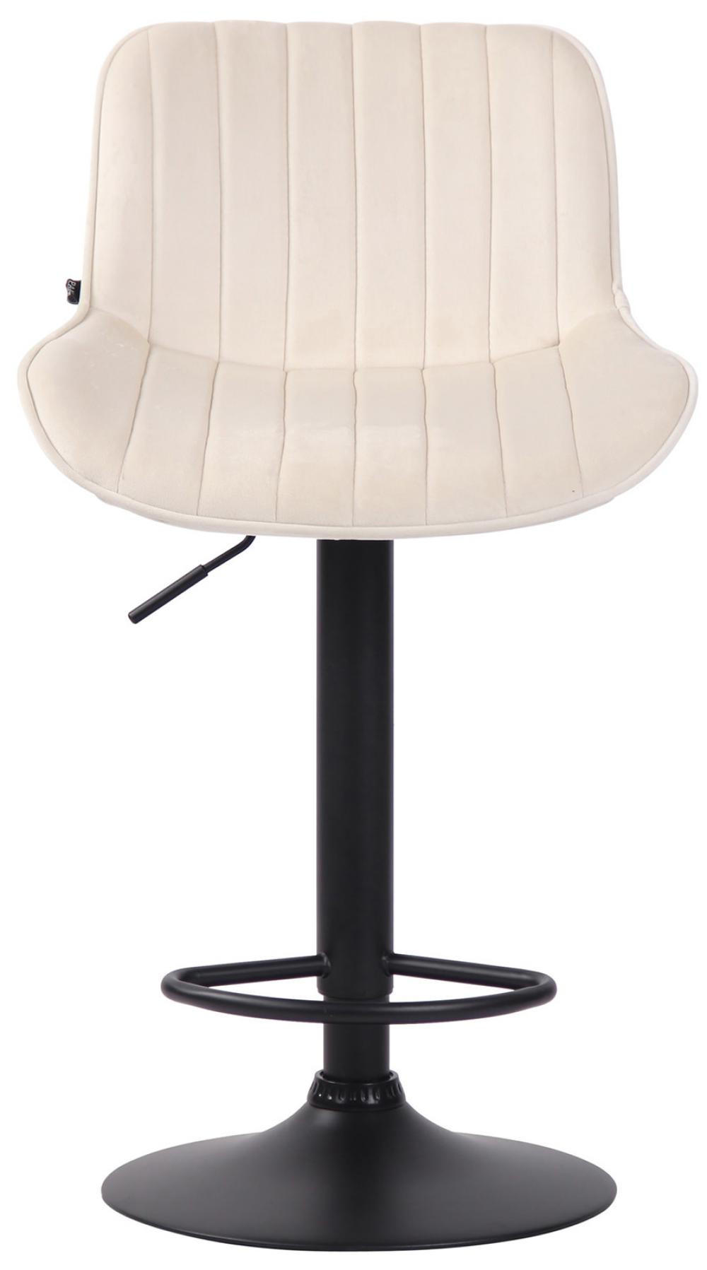 BARHOCKER 2er Set Samt creme - Creme/Schwarz, Textil/Metall (50/86/50cm) - CLP