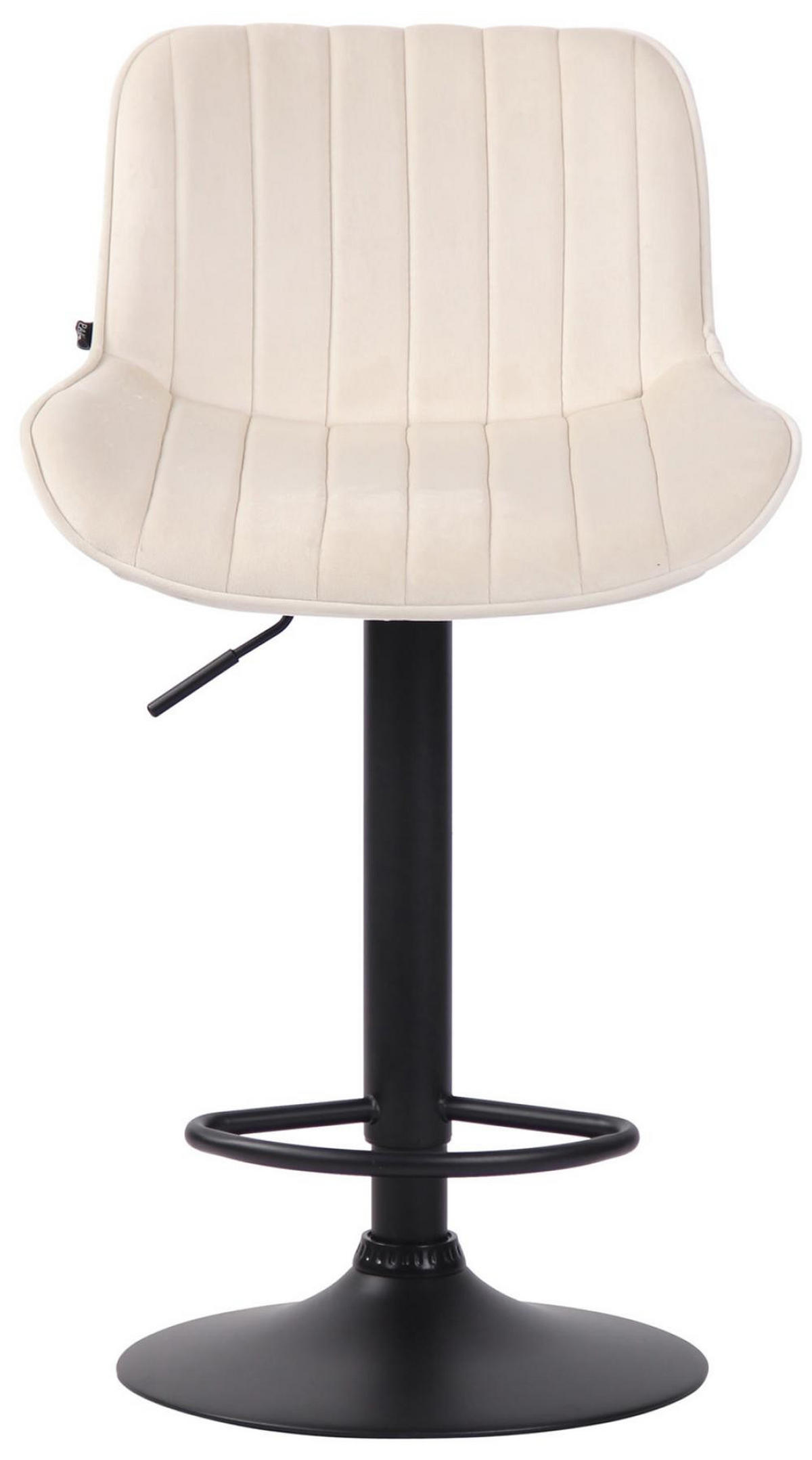 BARHOCKER 2er Set Samt creme - Creme/Schwarz, Textil/Metall (50/86/50cm) - CLP