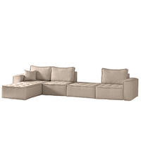 ECKSOFA Sande Xl In Alpine - Hellbraun, Holzwerkstoff/Textil (372/192cm) - Fun Möbel