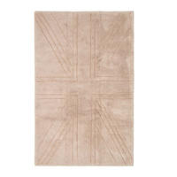 HOCHFLOR-TEPPICH Union Jack 50/80 cm - Beige, Textil (50/80cm) - Homescapes