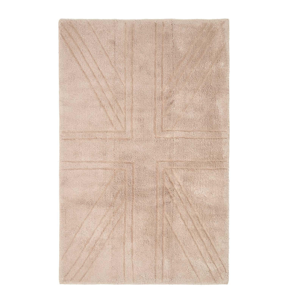 HOCHFLOR-TEPPICH Union Jack 50/80 cm - Beige, Textil (50/80cm) - Homescapes