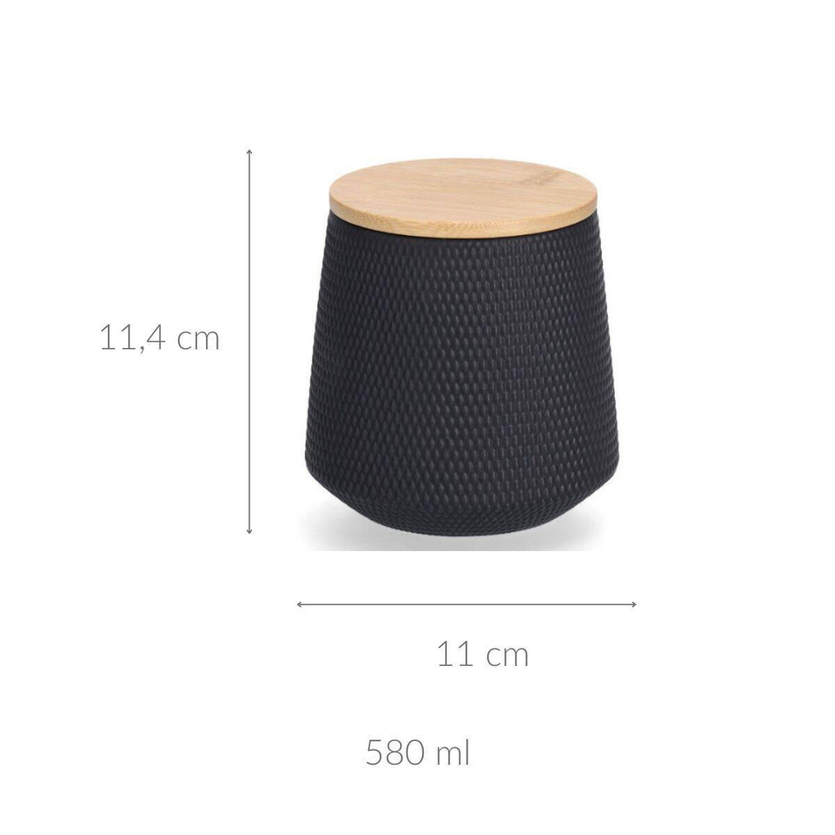KERAMIKBEHÄLTER 580 ml - Schwarz, Keramik (11/11.4/11cm)