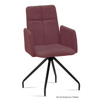 ARMLEHNSTUHL (4er-Set) Devaki 52x92x60 Schwarz/Marsala - Brombeere/Schwarz, Kunststoff (60/92/52cm) - 58aufmkessel