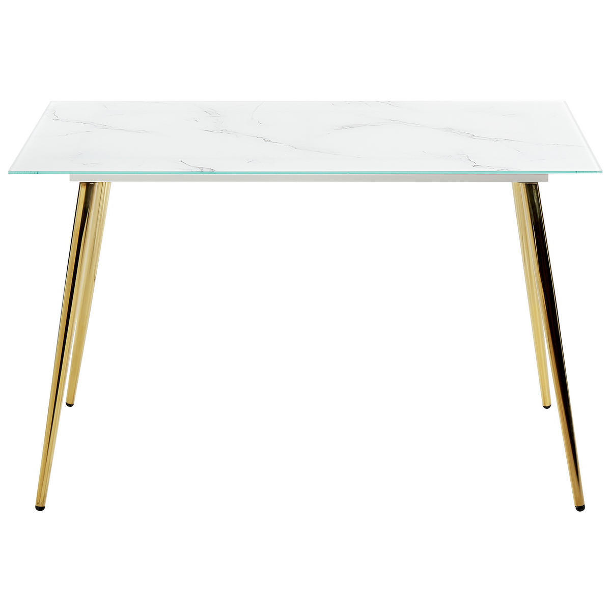 ESSTISCH 120/70/75 cm Marmor Rechteckig Mulga - Weiß, Glas (120/70/75cm) - Beliani