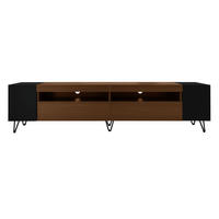 TV-ELEMENT Schwarz und Holzoptik 180/36/43 cm - Schwarz/Braun, Holz (36/43/180cm) - Urban Meuble