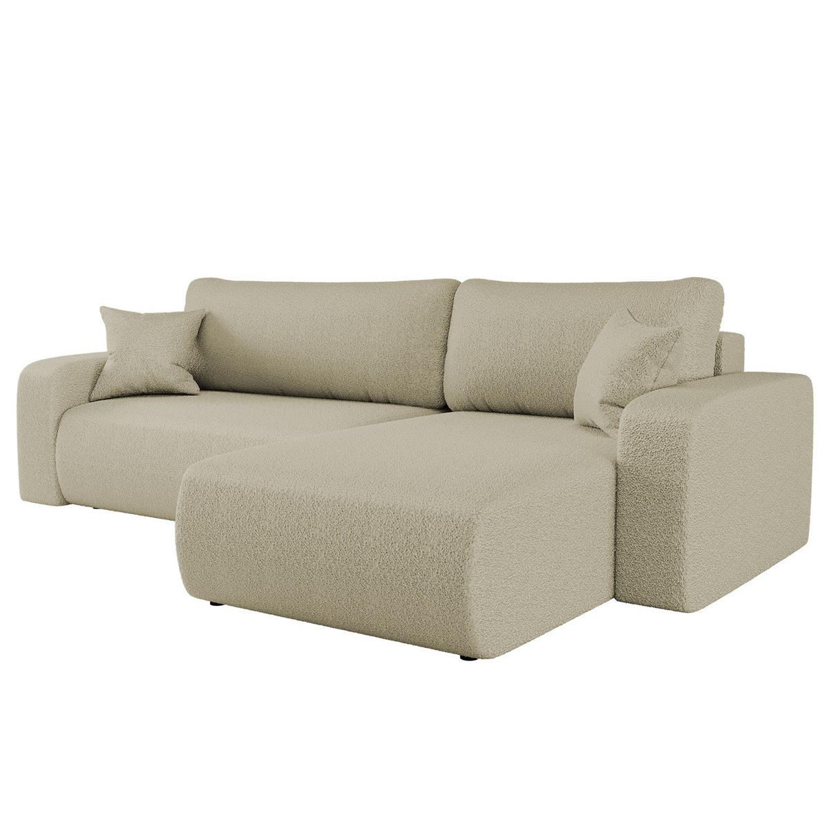 SCHLAFSOFA MILANO XL Und Bettkasten Stoff Quelle Beige Rechts - Beige, Holz (274/82/145cm) - Kaiser Möbel