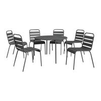 GARTENESSGRUPPE im Set - 6 -Sitzer - Stahl - anthrazitgrau - MIRMANDE - Anthrazit, Metall - Vente-Unique