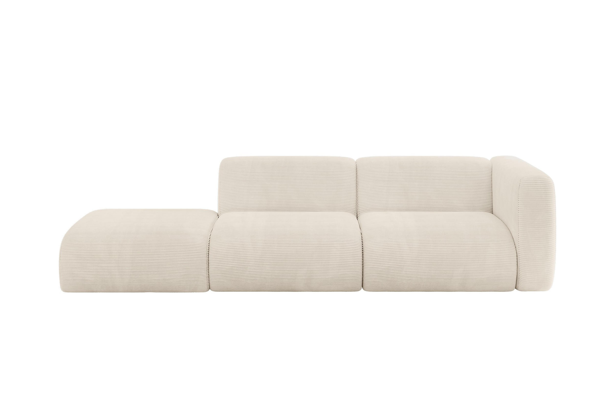 ALTDECOR POHOVKA S PRAVOU OTOMANOU MIRA-S3 296x89x70 Béžová Manšestr