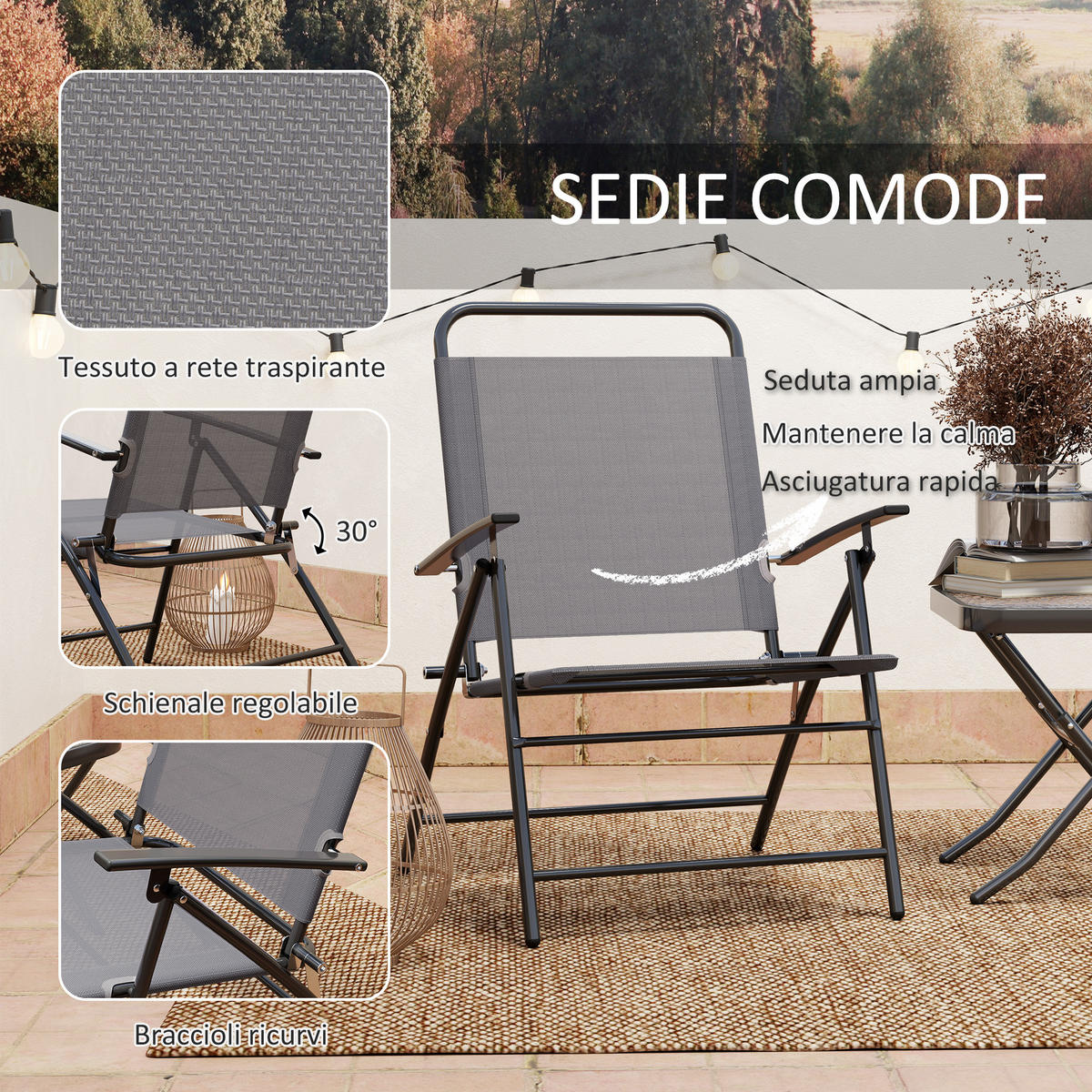 GARTEN-BEISTELLTISCHSET Grau 3 Stück - Grau, Naturmaterialien (70/64/87cm) - GiPP