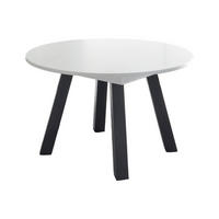 ESSTISCH Rund ausziehbar Edda 2 130 x 130 x 78 Küchentisch Graphit/Weiß Matt Lack - Weiß, Holz (130/130/78cm) - 58aufmkessel