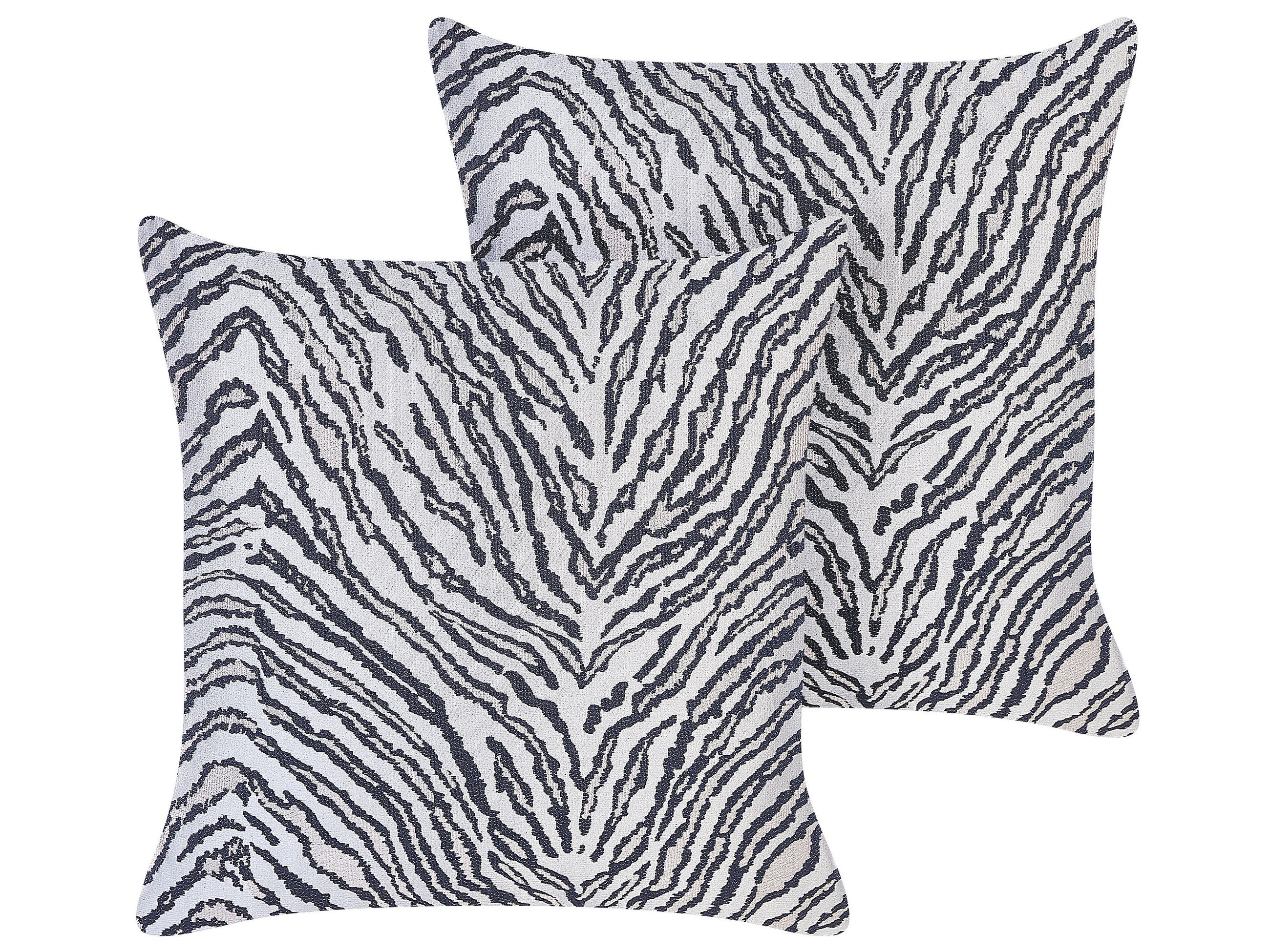 DEKOKISSEN 2er-Set Schwarz 45/45 cm Manetti - Schwarz, Textil (45/45cm) - Beliani